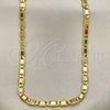 Oro Laminado Basic Necklace, Gold Filled Style Mariner Design, Polished, Golden Finish, 04.319.0005.1.24 (0.80 Gauge, 04 MM Thickness, 24 Inches Length)