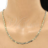 Oro Laminado Basic Necklace, Gold Filled Style Pave Mariner Design, Diamond Cutting Finish, Golden Finish, 04.319.0006.1.24 (0.80 Gauge, 04 MM Thickness, 24 Inches Length)