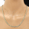 Oro Laminado Basic Necklace, Gold Filled Style Mariner Design, Diamond Cutting Finish, Golden Finish, 04.319.0007.1.24 (0.80 Gauge, 04 MM Thickness, 24 Inches Length)