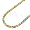 Oro Laminado Basic Necklace, Gold Filled Style Mariner Design, Diamond Cutting Finish, Golden Finish, 04.319.0007.1.24 (0.80 Gauge, 04 MM Thickness, 24 Inches Length)