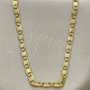 Oro Laminado Basic Necklace, Gold Filled Style Mariner Design, Diamond Cutting Finish, Golden Finish, 04.319.0007.1.24 (0.80 Gauge, 04 MM Thickness, 24 Inches Length)