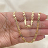 Oro Laminado Basic Necklace, Gold Filled Style Mariner Design, Diamond Cutting Finish, Golden Finish, 04.319.0008.1.24 (0.80 Gauge, 04 MM Thickness, 24 Inches Length)