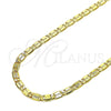 Oro Laminado Basic Necklace, Gold Filled Style Mariner Design, Diamond Cutting Finish, Golden Finish, 04.319.0008.1.24 (0.80 Gauge, 04 MM Thickness, 24 Inches Length)