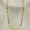 Oro Laminado Basic Necklace, Gold Filled Style Mariner Design, Diamond Cutting Finish, Golden Finish, 04.319.0008.1.24 (0.80 Gauge, 04 MM Thickness, 24 Inches Length)