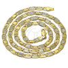 Oro Laminado Basic Necklace, Gold Filled Style Mariner Design, Diamond Cutting Finish, Golden Finish, 04.319.0009.1.24 (100 Gauge, 05 MM Thickness, 24 Inches Length)