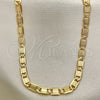Oro Laminado Basic Necklace, Gold Filled Style Mariner Design, Diamond Cutting Finish, Golden Finish, 04.319.0009.1.24 (100 Gauge, 05 MM Thickness, 24 Inches Length)