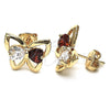 Gold Filled Ring — Stud Earring Butterfly and Heart Design with Garnet — alternate product view — SKU 147108 | Oro Laminado anillo — Stud Earring Butterfly and corazón diseño with Garnet — SKU 147108