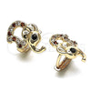 Oro Laminado Huggie Hoop, Gold Filled Style Elephant Design, with Garnet and White Cubic Zirconia, Polished, Golden Finish, 02.26.0291.1.15