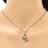 Oro Laminado Pendant Necklace, Gold Filled Style Butterfly Design, with Garnet and White Cubic Zirconia, Polished, Golden Finish, 04.26.0052.1.18 (02 MM Thickness, 18 Inches Length)