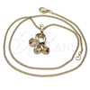 Oro Laminado Pendant Necklace, Gold Filled Style Butterfly Design, with Multicolor Cubic Zirconia, Polished, Golden Finish, 04.26.0052.3.18 (02 MM Thickness, 18 Inches Length)
