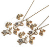 Oro Laminado Earring and Pendant Adult Set, Gold Filled Style Elephant Design, with Black and White Micro Pave, Polished, Golden Finish, 10.26.0021.4