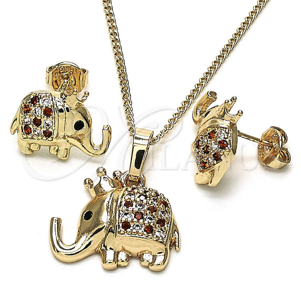 Gold Filled Ring — Earring and Pendant Adult Set Elephant Design with — main product view — SKU 147132 | Oro Laminado anillo — Earring and Pendant Adult Set Elephant diseño with — SKU 147132