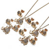 Oro Laminado Earring and Pendant Adult Set, Gold Filled Style Elephant Design, with Garnet and White Micro Pave, Polished, Golden Finish, 10.26.0022.3