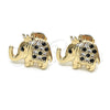 Gold Filled Ring — Stud Earring Elephant and Crown Design with Black — alternate product view — SKU 147137 | Oro Laminado anillo — Stud Earring Elephant and Crown diseño with negro — SKU 147137