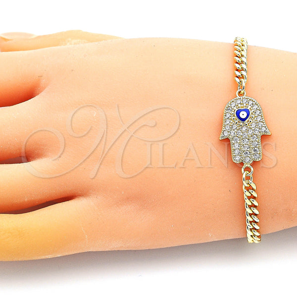 Gold Filled Bracelet — Fancy Bracelet Hand of God and Evil Eye — alternate product view — SKU 147140 | Oro Laminado brazalete — elegante Bracelet Hand of God and Evil Eye — SKU 147140