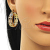 Oro Laminado Medium Hoop, Gold Filled Style Guadalupe Design, Polished, Tricolor, 02.380.0096.30