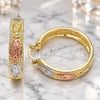 Oro Laminado Medium Hoop, Gold Filled Style Guadalupe Design, Polished, Tricolor, 02.380.0098.40