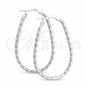 Sterling Silver Medium Hoop, Diamond Cutting Finish, Silver Finish, 02.389.0095.40