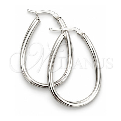 Sterling Silver Medium Hoop, Polished, Silver Finish, 02.389.0097.30