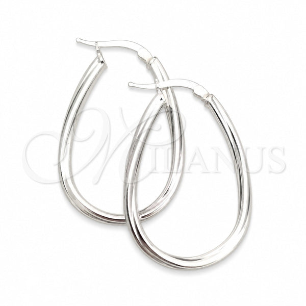 Sterling Silver Medium Hoop, Polished, Silver Finish, 02.389.0097.30
