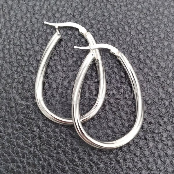 Sterling Silver Hoop Earrings — Medium Hoop Polished 02. — main product view — SKU 147159 | Plata 925 aretes de aro — Medium Hoop pulido 02. — SKU 147159