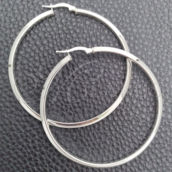 Sterling Silver Hoop Earrings — Large Hoop Polished 02. — main product view — SKU 147160 | Plata 925 aretes de aro — Large Hoop pulido 02. — SKU 147160