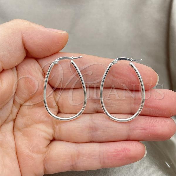 Sterling Silver Hoop Earrings — Medium Hoop Polished 02. — alternate product view — SKU 147161 | Plata 925 aretes de aro — Medium Hoop pulido 02. — SKU 147161