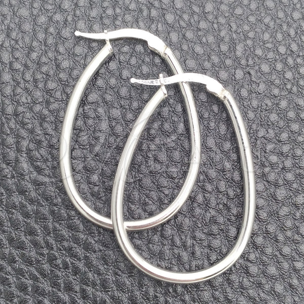 Sterling Silver Hoop Earrings — Medium Hoop Polished 02. — main product view — SKU 147161 | Plata 925 aretes de aro — Medium Hoop pulido 02. — SKU 147161