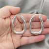 Sterling Silver Medium Hoop, Twist Design, Diamond Cutting Finish, Silver Finish, 02.389.0100.40