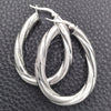 Sterling Silver Medium Hoop, Twist Design, Diamond Cutting Finish, Silver Finish, 02.389.0100.40