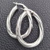 Sterling Silver Medium Hoop, Twist Design, Diamond Cutting Finish, Silver Finish, 02.389.0100.40