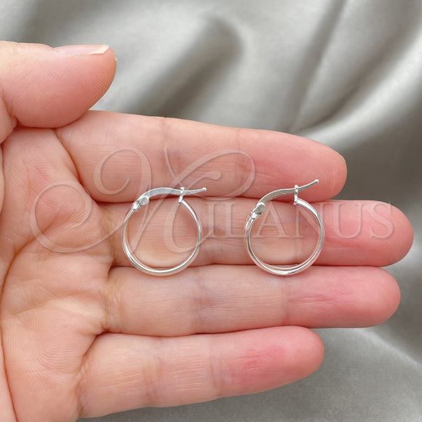 Sterling Silver Hoop Earrings — Small Hoop Polished 02. — alternate product view — SKU 147166 | Plata 925 aretes de aro — Small Hoop pulido 02. — SKU 147166