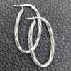 Sterling Silver Medium Hoop, Twist Design, Diamond Cutting Finish, Silver Finish, 02.389.0102.30