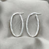 Sterling Silver Medium Hoop, Twist Design, Diamond Cutting Finish, Silver Finish, 02.389.0102.30