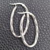 Sterling Silver Medium Hoop, Twist Design, Diamond Cutting Finish, Silver Finish, 02.389.0102.30