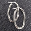 Sterling Silver Medium Hoop, Twist Design, Diamond Cutting Finish, Silver Finish, 02.389.0103.30
