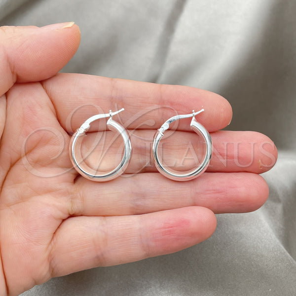 Sterling Silver Hoop Earrings — Small Hoop Polished 02. — alternate product view — SKU 147171 | Plata 925 aretes de aro — Small Hoop pulido 02. — SKU 147171