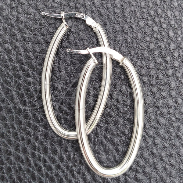 Sterling Silver Hoop Earrings — Medium Hoop Polished 02. — main product view — SKU 147172 | Plata 925 aretes de aro — Medium Hoop pulido 02. — SKU 147172