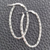 Sterling Silver Medium Hoop, Twist Design, Diamond Cutting Finish, Silver Finish, 02.389.0106.30