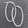 Sterling Silver Medium Hoop, Twist Design, Diamond Cutting Finish, Silver Finish, 02.389.0106.30