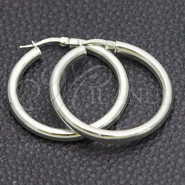 Sterling Silver Medium Hoop, Polished, Silver Finish, 02.389.0107.30