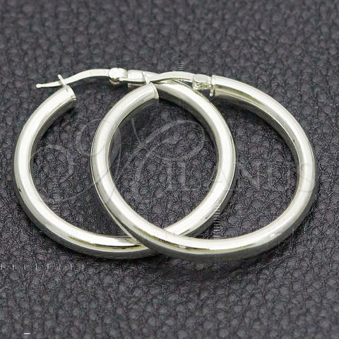 Sterling Silver Medium Hoop, Polished, Silver Finish, 02.389.0107.30