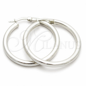 Sterling Silver Medium Hoop, Polished, Silver Finish, 02.389.0107.30