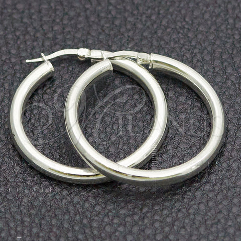 Sterling Silver Medium Hoop, Polished, Silver Finish, 02.389.0107.30