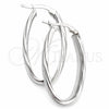 Sterling Silver Medium Hoop, Twist Design, Diamond Cutting Finish, Silver Finish, 02.389.0108.30