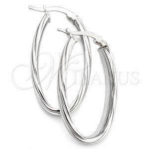 Sterling Silver Medium Hoop, Twist Design, Diamond Cutting Finish, Silver Finish, 02.389.0108.30