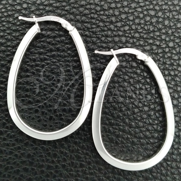 Sterling Silver Hoop Earrings — Medium Hoop Polished 02. — main product view — SKU 147180 | Plata 925 aretes de aro — Medium Hoop pulido 02. — SKU 147180