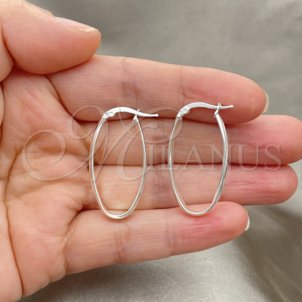 Sterling Silver Hoop Earrings — Medium Hoop Twist Design Polished 02. — alternate product view — SKU 147182 | Plata 925 aretes de aro — Medium Hoop Twist diseño pulido 02. — SKU 147182