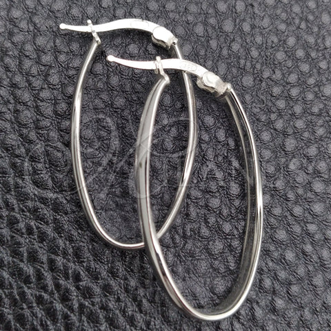 Sterling Silver Medium Hoop, Twist Design, Polished, Silver Finish, 02.389.0110.30