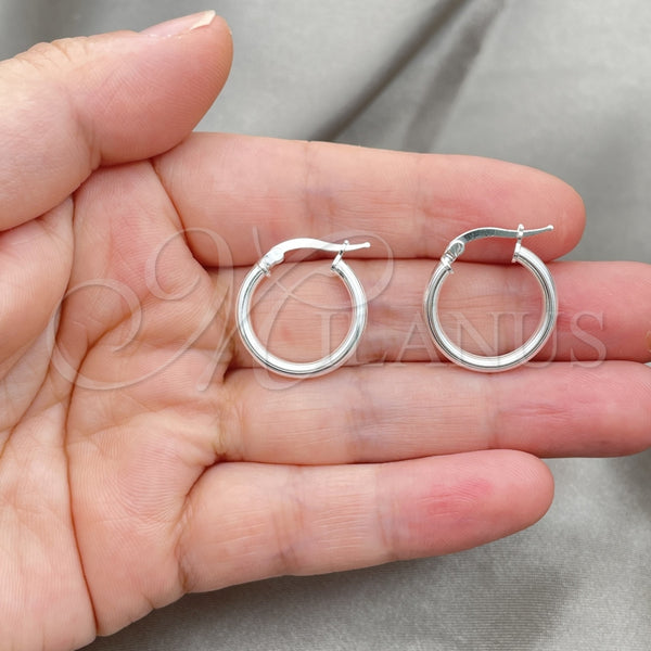 Sterling Silver Hoop Earrings — Small Hoop Polished 02. — alternate product view — SKU 147183 | Plata 925 aretes de aro — Small Hoop pulido 02. — SKU 147183